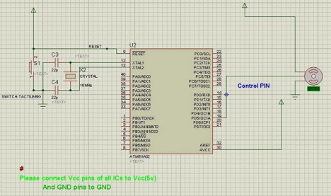 AVR servo motor circuit