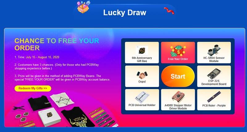 PCBWay lucky draw