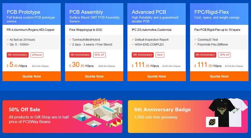 PCBWay Anniversary sale