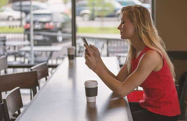 woman using mobile phone