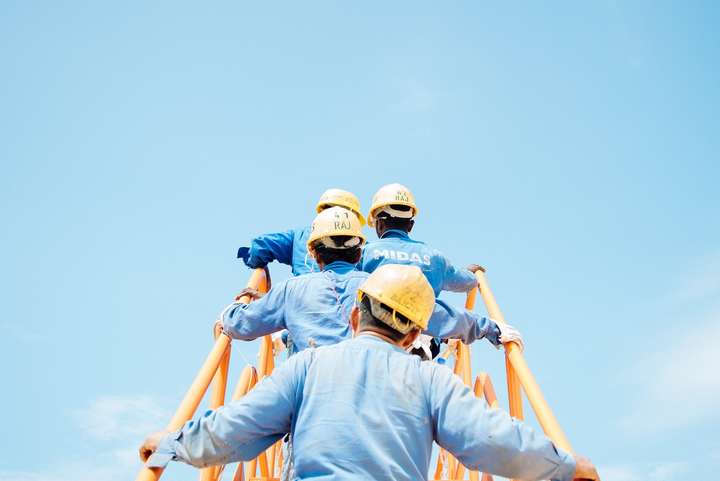 workers climbing