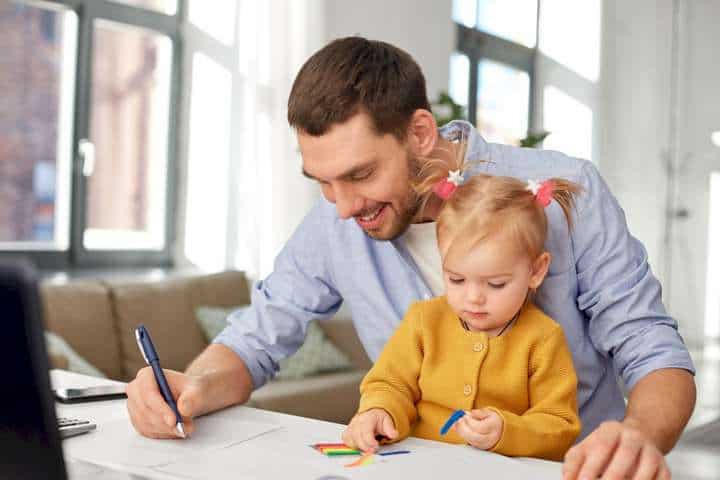 drawing with a kid